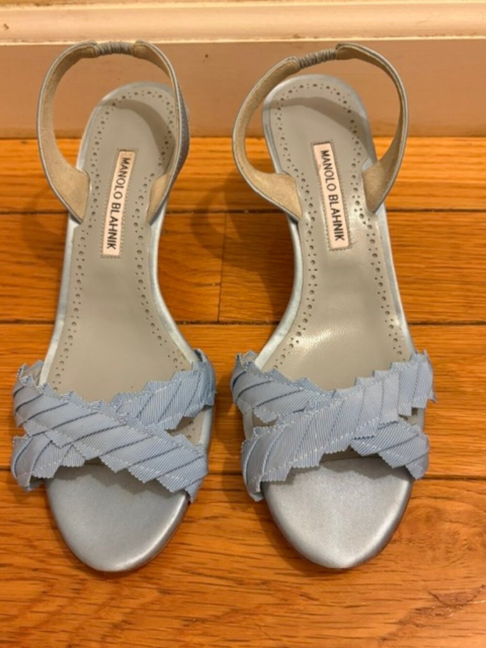 Manolo Blahnik Ligra Slingback Heeled Sandals, Sz 9, NIB - Picture 4 of 11
